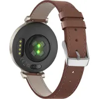 Bandz lederen band 'Classic' - Echt leren bandje 14mm geschikt voor Garmin Lily 2 (alleen tweede versie) - zwart