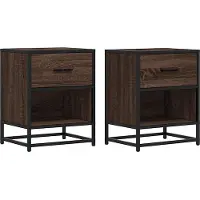 vidaXL Nachtkastjes 2 st 40x31x50 cm bewerkt hout bruin eikenkleurig