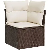 vidaXL 7-delige Loungeset met kussens poly rattan bruin