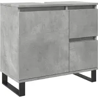 vidaXL Badkamerkast 65x33x60 cm bewerkt hout betongrijs
