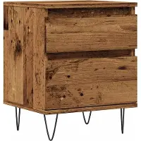 vidaXL Nachtkastje 40x35x50 cm bewerkt hout oud houtkleurig