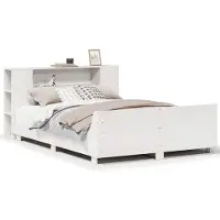 vidaXL Bedframe zonder matras massief grenenhout wit 135x190 cm