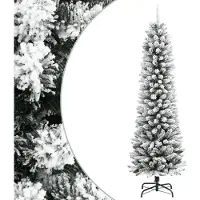 vidaXL Kunstkerstboom met sneeuw smal 120 cm PVC en PE