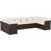 vidaXL 11-delige Loungeset met kussens poly rattan bruin