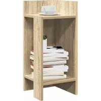 vidaXL Bijzettafels 2 st met plank 25,5x27x60 cm sonoma eikenkleurig