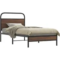 vidaXL Bedframe zonder matras bewerkt hout bruin eikenkleur 135x190 cm