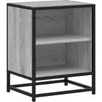 vidaXL Nachtkastjes 2 st 40x31x50 cm bewerkt hout&metaal grijs sonoma