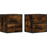 vidaXL Nachtkastjes 2st wandgemonteerd 40x31x39,5cm gerookt eikenkleur
