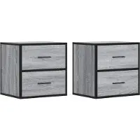 vidaXL Nachtkastjes 2st wandgemonteerd 40x31x39,5cm grijs sonoma eiken