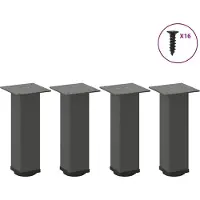 vidaXL Salontafelpoten 4 st 30-32 cm staal antraciet