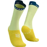Compressport Pro Racing v4.0 Fietssokken Geel/Groen/Blauw || Maat: 42-44