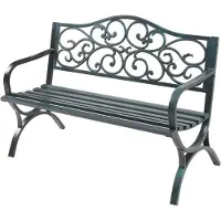 Casa.pro Tuinbank Utav 127x53x79 cm donkergrijs met groene patina