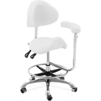 Physa Zadel stoel met armleuning - 51-61 cm - 150 kg - Wit