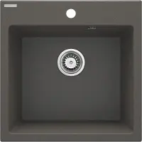 Deante - Spoelbak van graniet, model EVORA, 1 kom, 50x50 cm, antraciet metallic