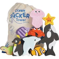 Le Toy Van Houten speelgoed - - Vouwtoren Oceaan - 9 figuren - FSC