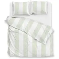 Zohome Dekbedovertrek Tratti di Satinado - Dekbedovertrek - Deken - Groen - 100% Katoen-Satijn - Strepen - 200x200-220 cm + 2 slopen 60/70 cm
