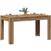 vidaXL Eettafel 140x74,5x76 cm bewerkt hout artisanaal eikenkleurig