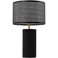 LINDBY Tafellamp Sorscha, zwart, Woon-/ Eetkamer, Glas, Modern, Tafellamp