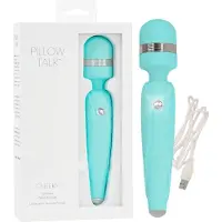 Pillow Talk Cheeky Wand - oplaadbare massage vibrator - turquoise