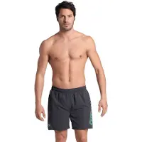 Arena Boardshorts 'Fundamentals Logo Boxer' donkergrijs / jade groen