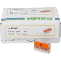Wago Lasklem Hersluitbaar 5-voudig 0,2 - 4,0 Mm² Oranje 25 Stuks
