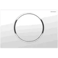 Geberit Sigma 10 bedieningsplaat kleuren:plaat/ring/knop Wit-Chroom-Wit