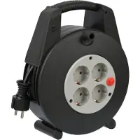 Brennenstuhl Vario Line kabelbox 4-weg/minikabelhaspel, 15 m kabel