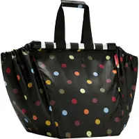 Reisenthel Easyshoppingbag - Boodschappentas voor winkelwagen - Opvouwbaar - Polyester - 30L - Dots Zwart
