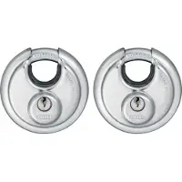 ABUS Discusslot Met Sleutel Tkdi26/70 - Rvs Hoge Veiligheid Waterbestendig - Diameter 70mm - Set Van 2 Stuks