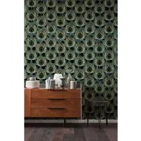 Overig Fotobehang Groene Pauw - Groen - 2,80m X 200cm