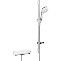 Hansgrohe Ecostat Select Thermostatische Douchekraan - Met Raindance Doucheset - 90 cm - 15 cm hartafstand - Wit / Chroom