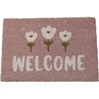 Magni deurmat Gardenlove Welcome roze en wit 60 x 40 cm