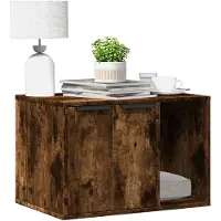 vidaXL Kattenbakkast 60x40x40 cm bewerkt hout gerookt eikenkleurig