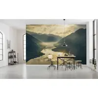 Overig Fotobehang Gold Mountains - Meerkleurig - 2,50m X 400cm