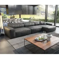 DELIFE Hoekbank Sirpio XL 370x170 cm kunstleer Vintage antraciet