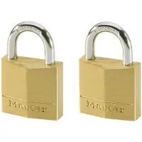 Masterlock Hangslot - Massief Messing - 30 mm - 4-pins cilinder - Set van 2 (2 stuks)