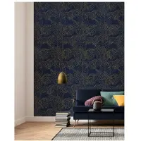 Overig Fotobehang Feuille D'or - Blauw - 2,80m X 200cm