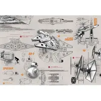 Overig Fotobehang Blueprint - Meerkleurig - 2,54m X 368cm