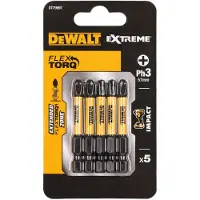 DeWalt Schroefbits - Extreme Impact Torsion - Phillips Ph3 Impact - 57mm - 5 Stuks