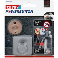 TESA Powerbutton haakjes Classic, rvs, hoekig