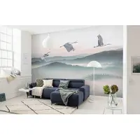 Overig Fotobehang Mystic Cranes - Wit - 2,80m X 400cm