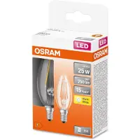 Osram Ledfilamentlamp Kaars Retrofit - D3,5cm - Warm Wit - E14 - 2,5w - 2 Stuks