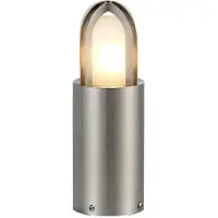 ELSTEAD Sokkellamp buiten Paignton, chroom / zilver, metaal, Modern, Sokkellamp