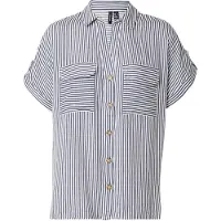 Vero Moda Blouse 'VMBumpy' nachtblauw / wit