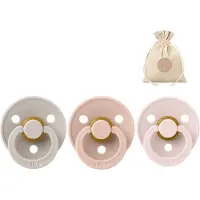 BIBS 3 spenen rond maat 1: mushroom, petal en blush + BolleToet speenzakje - fopspenen