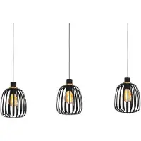 Eglo 900774 Hanglamp Pocicas 3-lichts Recht Messing/Zwart