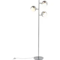 Kare Vloerlamp CALOTTA, chroom / zilver, Woon-/ Eetkamer, metaal, Modern, vloerlamp