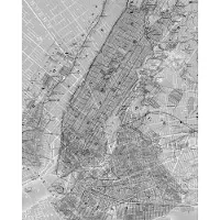 Overig Fotobehang Nyc Map - Grijs - 2,50m X 200cm