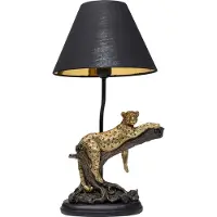 Kare Design tafellamp Relax Leopard, zwart, Woon-/ Eetkamer, Kunststof, Design, tafellamp