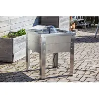 HEISSNER Terras Fontein Hout/rvs Grijs